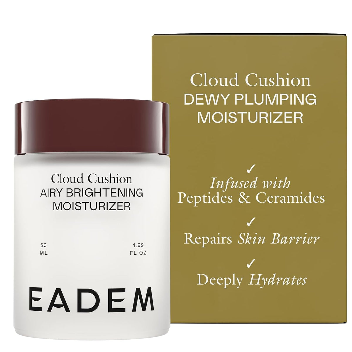 EADEM Face Moisturizer Barrier Repair Cream for Women, Cloud Cushion | Infused with Snow Mushroom, Peptides & Ceramides, Ultra Repair Formula, Deeply Hydrating Skin Care, Smoothes & Restores