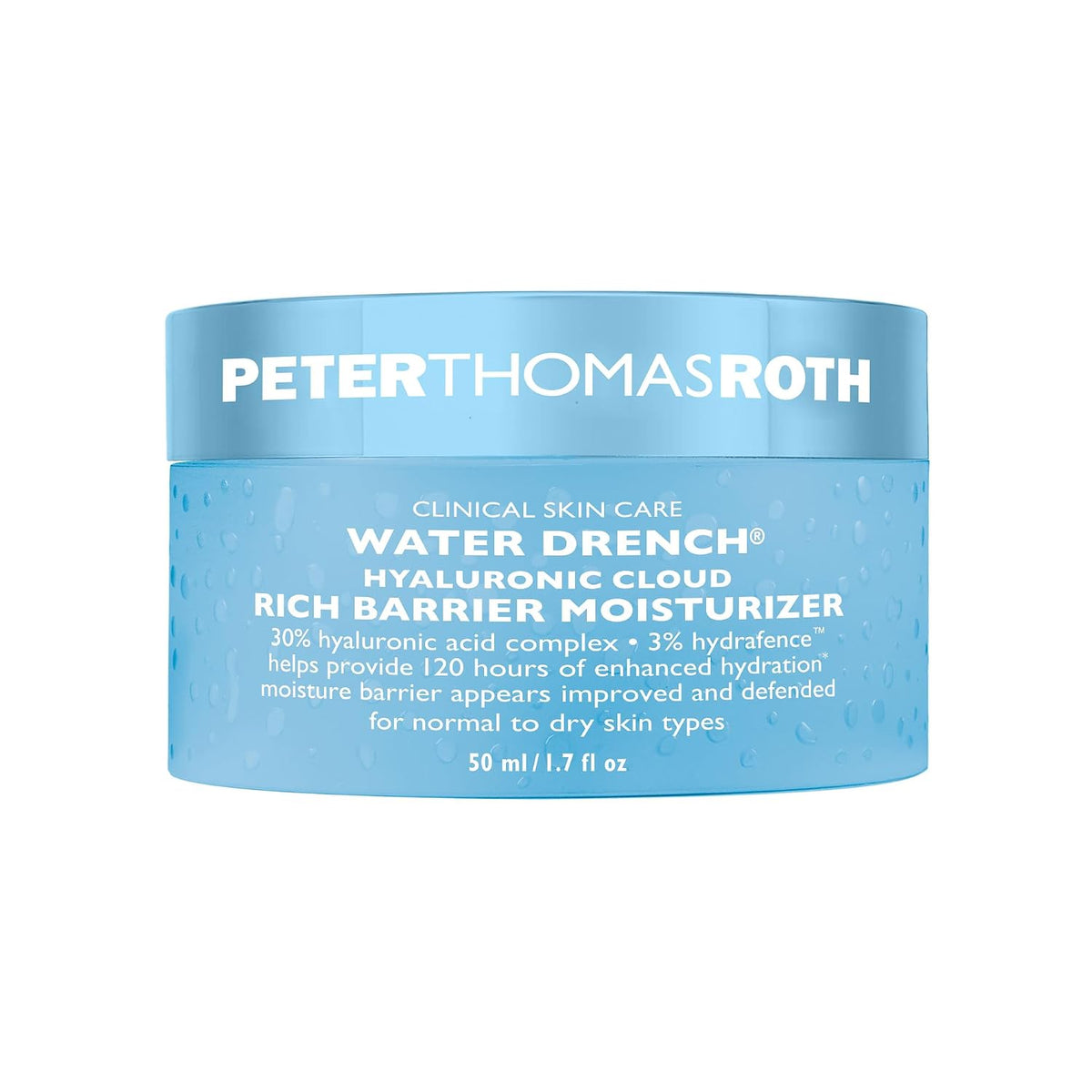 Peter Thomas Roth | Water Drench® Hyaluronic Cloud Rich Barrier Moisturizer | Hyaluronic Acid Barrier Cream For Dry Skin, Fragrance-Free