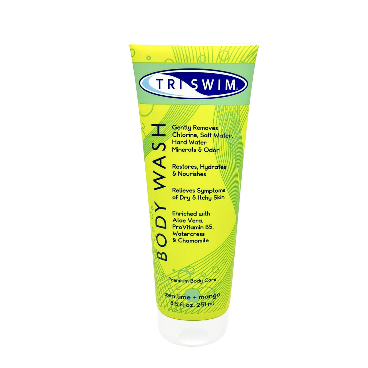 TRISWIM Chlorine Removal Body Wash 32oz | Summer Post-Swim Body Wash for Swimmers | Value Size | Removes Chlorine, Bromine, Hard Water & Saltwater | Hydrates & Restores Skin | Zen Lime + Mango Scent