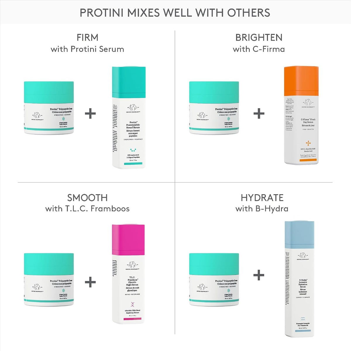 Drunk Elephant Protini Polypeptide Cream - Firming Moisturizer - Clean Clinical Skincare - Cruelty-Free - Dermatologist-Tested - Free of Essential Oils, Silicones, and Fragrance