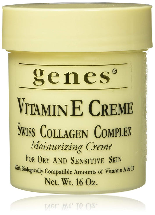 Genes Vitamin E Creme Swiss Collagen Complex Moisturizing Creme for Dry and Sensitive Skin 16 oz
