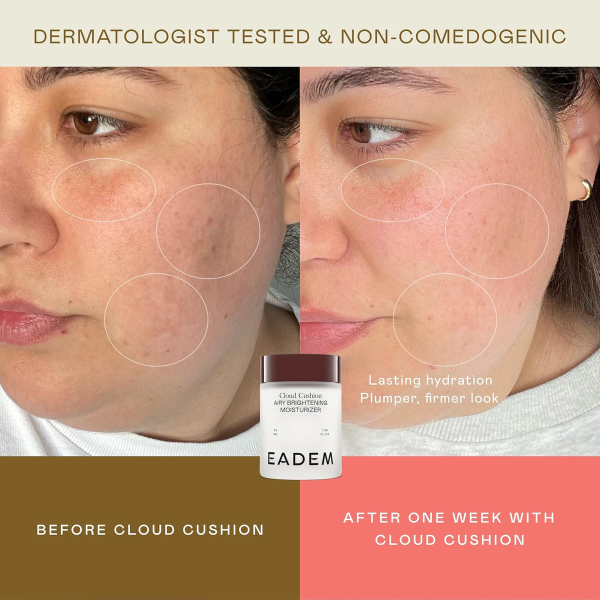 EADEM Face Moisturizer Barrier Repair Cream for Women, Cloud Cushion | Infused with Snow Mushroom, Peptides & Ceramides, Ultra Repair Formula, Deeply Hydrating Skin Care, Smoothes & Restores